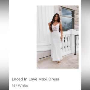 Laced In Love White Maxi Dress